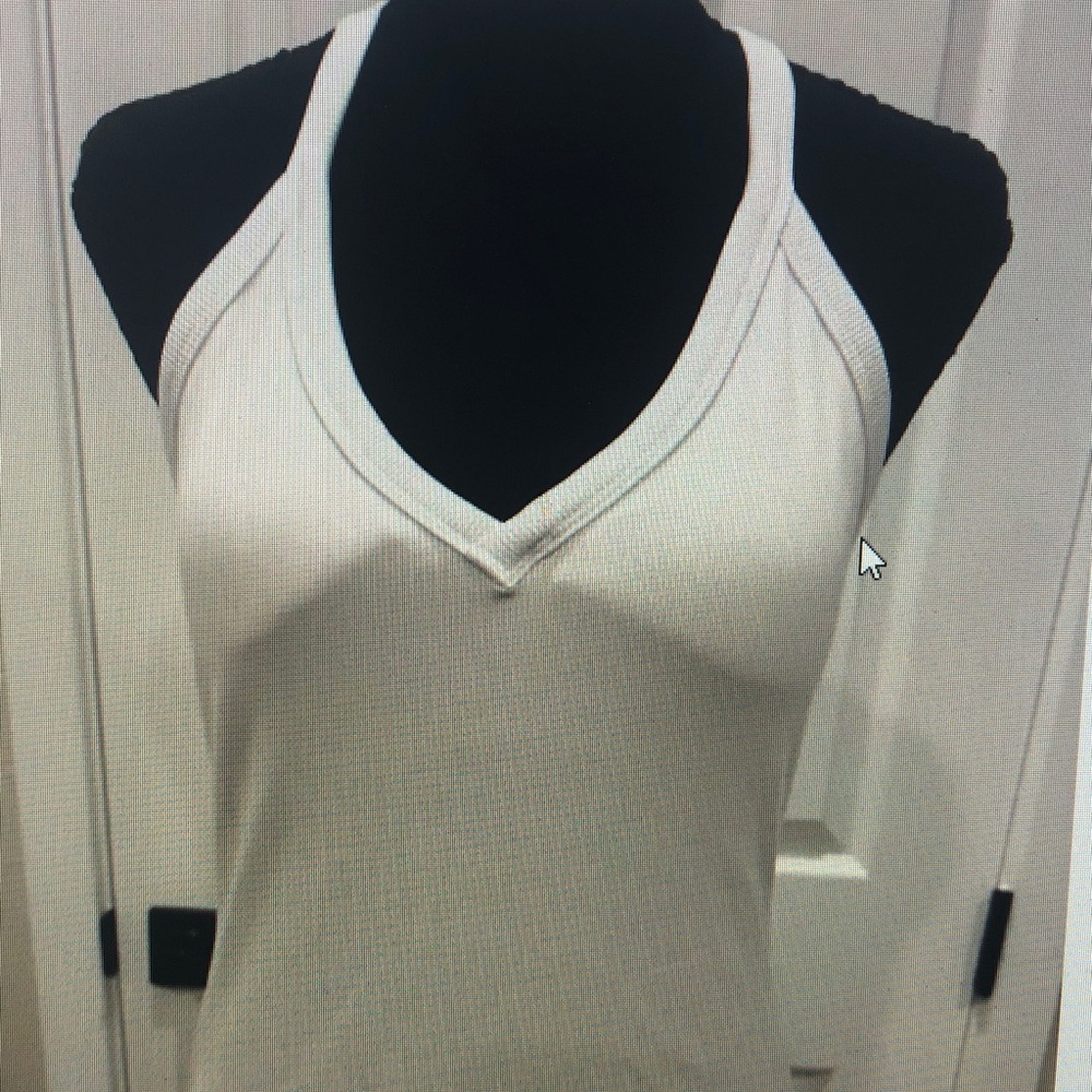 Sleeveless V-Neck Ribbed Tank Top - White